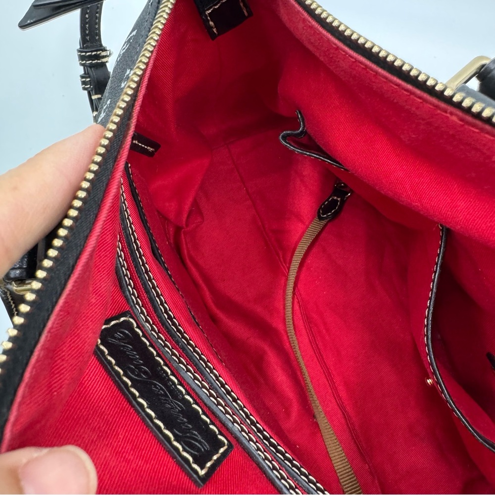 Dooney & Bourke Black and White Monogram Satchel - Picture 5 of 10